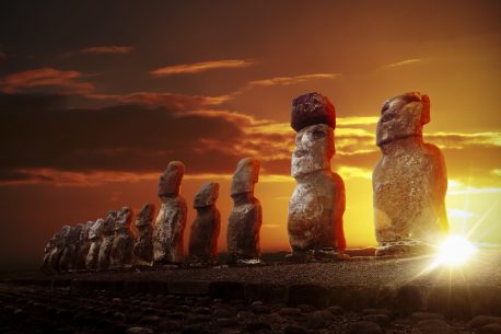 Mysterious-stone-statues-at-dramatic-orange-sunrise-in-Easter-Island-458×305