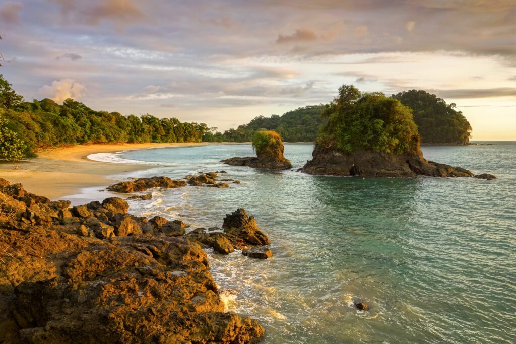 Playa Espadilla Beach Landscape Sunset Sky Manuel Antonio National Park Costa Rica